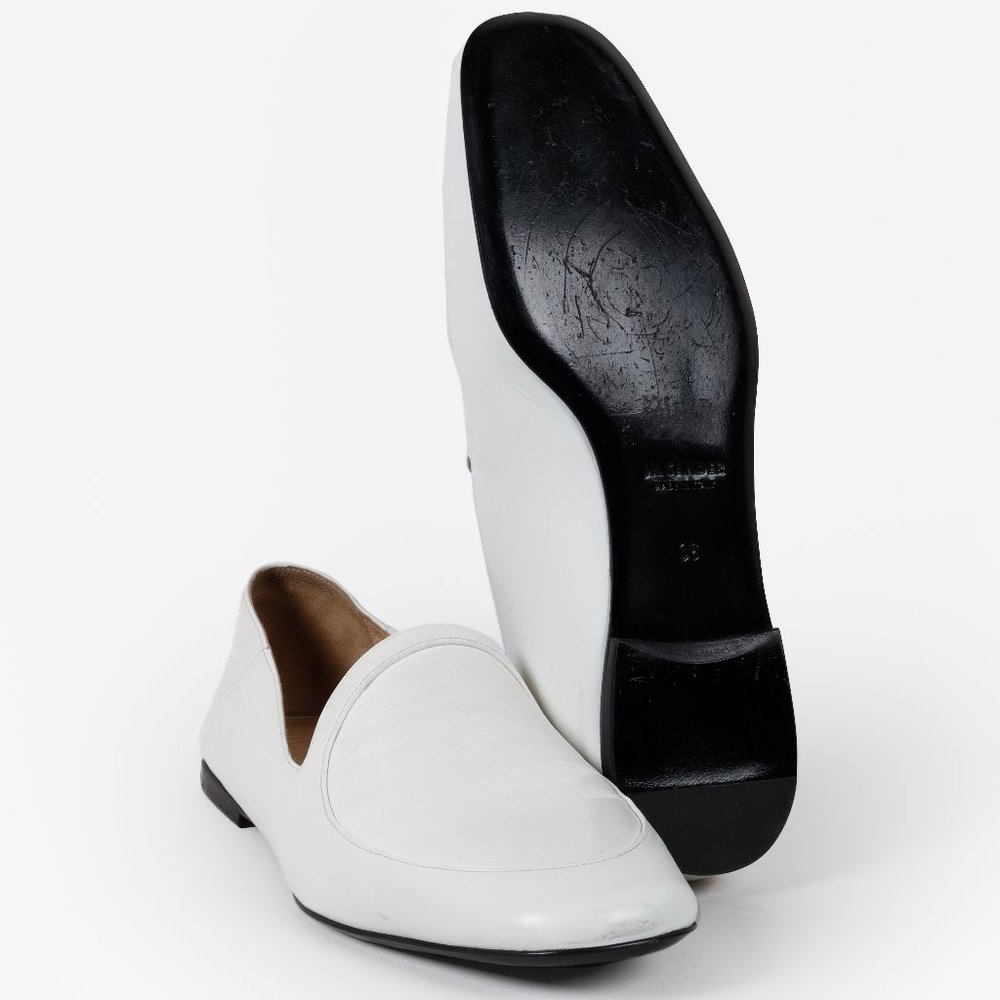 Jil Sander White Leather Loafers